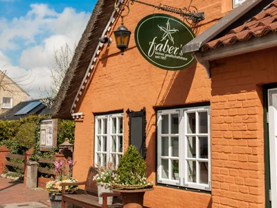 Historische Reetdachkate oder faber's Hof